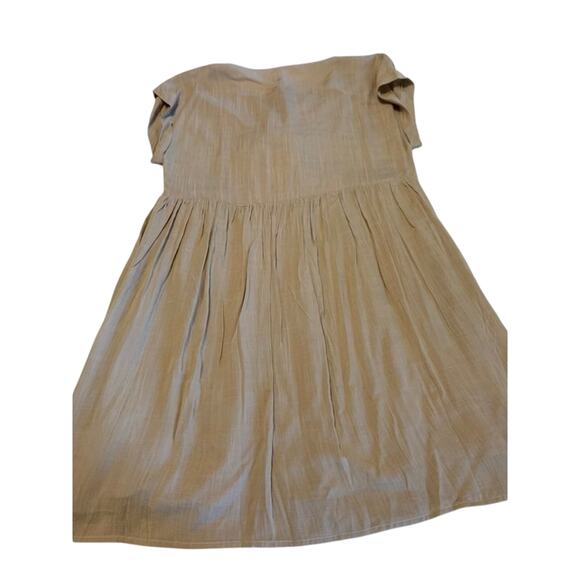 Oddy NWOT Smocked Cream Midi Dress Women's Oversized Small - Picture 6 of 9